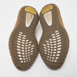 Pre Owned Yeezy x adiddas Brown Knit Fabric 350-v2 Earth Sneakers Size 44