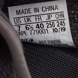 Pre Owned Adidas Yeezy Black Knit Fabric Boost 350 V2 Black Sneakers Size 40