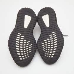 Pre Owned Adidas Yeezy Black Knit Fabric Boost 350 V2 Black Sneakers Size 40