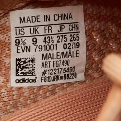 Pre Owned Yeezy x Adidas Orange Knit Fabric Boost 350 V2 Clay Sneakers Size 43 1/3