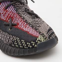 Pre Owned Yeezy x Adidas Black Knit Fabric Boost 350 V2 Yecheil Sneakers Size 43 1/3
