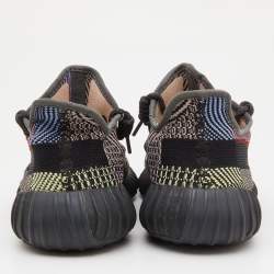 Pre Owned Yeezy x Adidas Black Knit Fabric Boost 350 V2 Yecheil Sneakers Size 43 1/3