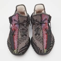 Pre Owned Yeezy x Adidas Black Knit Fabric Boost 350 V2 Yecheil Sneakers Size 43 1/3