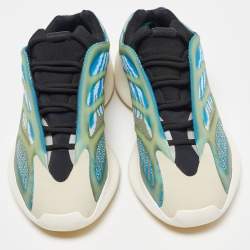 Pre Owned Yeezy x Adidas Blue/White Knit Fabric and Rubber Yeezy 700 V3 Arzareth Sneakers Size 43 1/3