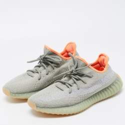 Yeezy x Adidas Green/Grey Knit Fabric Boost 350 V2 Desert Sage Sneakers Size 44 2/3
