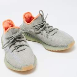 Yeezy x Adidas Green/Grey Knit Fabric Boost 350 V2 Desert Sage Sneakers Size 44 2/3