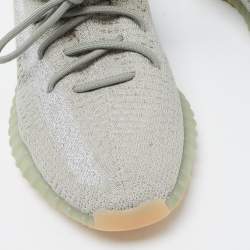 Yeezy x Adidas Green/Grey Knit Fabric Boost 350 V2 Desert Sage Sneakers Size 44 2/3