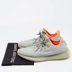 Yeezy x Adidas Green/Grey Knit Fabric Boost 350 V2 Desert Sage Sneakers Size 44 2/3