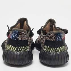 Pre Owned Yeezy x Adidas Black Knit Fabric Boost 350 V2 Yecheil Sneakers Size 40 2/3