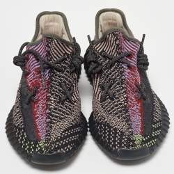 Pre Owned Yeezy x Adidas Black Knit Fabric Boost 350 V2 Yecheil Sneakers Size 40 2/3