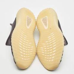 Pre Owned Yeezy x Adidas Black/Grey Knit Fabric Boost 350 V2 Carbon Sneakers Size 42