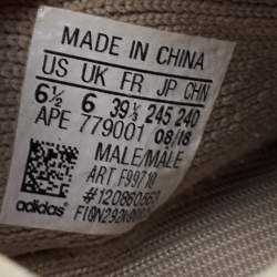 Pre Owned Yeezy x Adidas Grey Knit Fabric Boost 350 V2 Sesame Sneakers Size 39 1/3