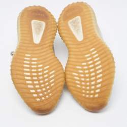 Pre Owned Yeezy x Adidas Grey Knit Fabric Boost 350 V2 Sesame Sneakers Size 39 1/3