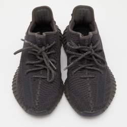 Pre Owned Yeezy x Adidas Black Knit Fabric Boost 350 V2 Static Sneakers Size 39 1/3