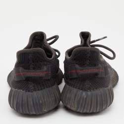 Pre Owned Yeezy x Adidas Black Knit Fabric Boost 350 V2 Static Sneakers Size 39 1/3