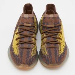 Pre Owned Yeezy x Adidas Brown/Yellow Knit Fabric and Mesh Boost 380 LMNTE Sneakers Size 42 2/3