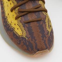 Pre Owned Yeezy x Adidas Brown/Yellow Knit Fabric and Mesh Boost 380 LMNTE Sneakers Size 42 2/3