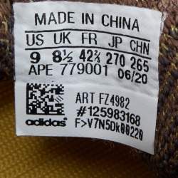 Pre Owned Yeezy x Adidas Brown/Yellow Knit Fabric and Mesh Boost 380 LMNTE Sneakers Size 42 2/3