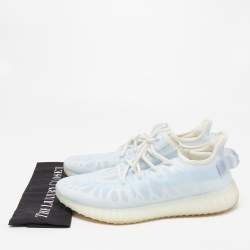 Pre Owned Yeezy x Adidas Light Blue Mesh Boost 350 V2 Mono Ice Sneakers Size 46 2/3