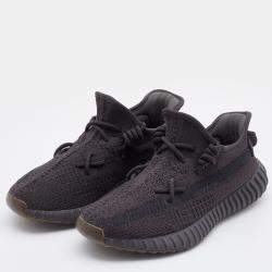 Pre Owned Yeezy x Adidas Black Knit Fabric Boost 350 V2 Cinder Sneakers Size 40 2/3