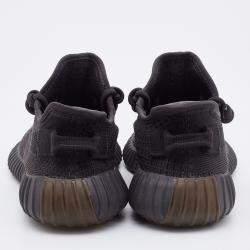 Pre Owned Yeezy x Adidas Black Knit Fabric Boost 350 V2 Cinder Sneakers Size 40 2/3