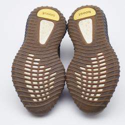 Pre Owned Yeezy x Adidas Black Knit Fabric Boost 350 V2 Cinder Sneakers Size 40 2/3