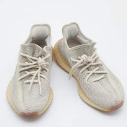 Yeezy x Adidas Pale Green Knit Fabric Boost 350 V2 Citrin Non Reflective Sneakers Size 38 2/3