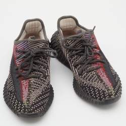 Pre Owned Adidas Yeezy Boost Black Knit Fabric 350 V2 Yecheil (Non-Reflective) Sneakers Size 38 2/3