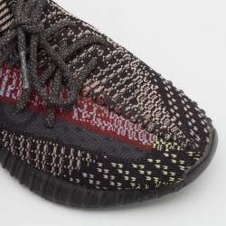 Pre Owned Adidas Yeezy Boost Black Knit Fabric 350 V2 Yecheil (Non-Reflective) Sneakers Size 38 2/3