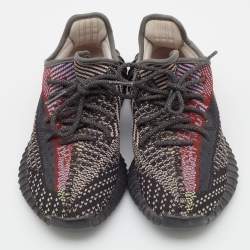 Pre Owned Adidas Yeezy Boost Black Knit Fabric 350 V2 Yecheil (Non-Reflective) Sneakers Size 38 2/3