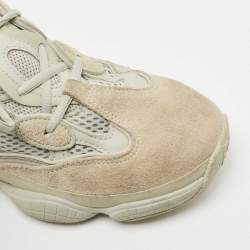 Pre Owned Yeezy x Adidas Green Knit Fabric and Suede Boost 500 Salt Sneakers Size 41 1/3