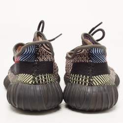 Pre Owned Yeezy x Adidas Black Knit Fabric Boost 350 V2 Yecheil Sneakers Size 44