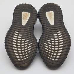 Pre Owned Yeezy x Adidas Black/Red Knit Fabric Boost 350 V2 Bred Sneakers Size 40 2/3