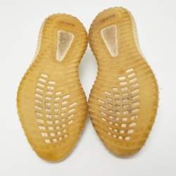 Pre Owned Yeezy x Adidas White Knit Fabric Boost 350 V2 Triple White Sneakers Size 44