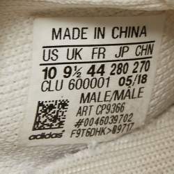 Pre Owned Yeezy x Adidas White Knit Fabric Boost 350 V2 Triple White Sneakers Size 44