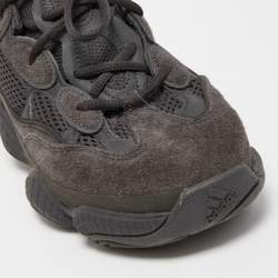 Pre Owned Yeezy x Adidas Black Suede and Mesh Boost 500 Utility Sneakers Size 40.5