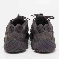 Pre Owned Yeezy x Adidas Black Suede and Mesh Boost 500 Utility Sneakers Size 40.5