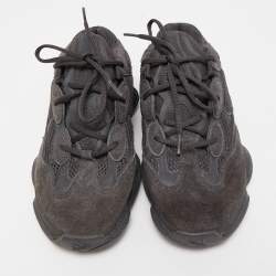 Pre Owned Yeezy x Adidas Black Suede and Mesh Boost 500 Utility Sneakers Size 40.5