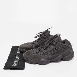 Pre Owned Yeezy x Adidas Black Suede and Mesh Boost 500 Utility Sneakers Size 40.5