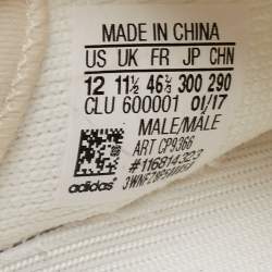 Pre Owned Yeezy x adidas White Knit Fabric Boost 350 V2 Sneakers Size 46 2/3