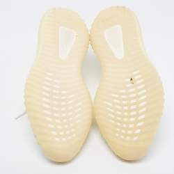 Pre Owned Yeezy x adidas White Knit Fabric Boost 350 V2 Sneakers Size 46 2/3