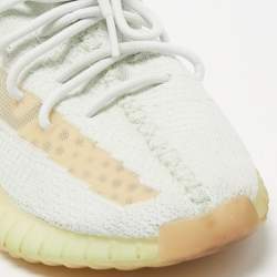 Pre Owned Yeezy x Adidas Light Green/Beige Knit Fabric Boost 350 V 2 hyperspace Sneakers Size 43 2/3