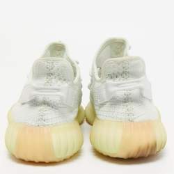 Pre Owned Yeezy x Adidas Light Green/Beige Knit Fabric Boost 350 V 2 hyperspace Sneakers Size 43 2/3