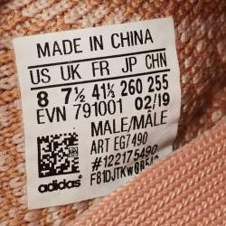 Pre Owned adidas Yeezy Orange Fabric and Mesh Boost 350 V2 Clay (Infant) Sneakers Size 41 2/3