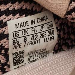 Pre Owned Yeezy x Adidas Black Knit Fabric Boost 350 V2 Yecheil Sneakers Size 42