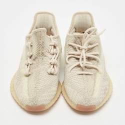 Pre Owned Yeezy x Adidas Two Tone Knit Fabric Boost 350 V2 Citrin Sneakers Size 41 1/3