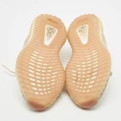 Pre Owned Yeezy x Adidas Two Tone Knit Fabric Boost 350 V2 Citrin Sneakers Size 41 1/3