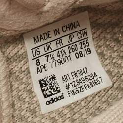 Pre Owned Yeezy x Adidas Two Tone Knit Fabric Boost 350 V2 Citrin Sneakers Size 41 1/3