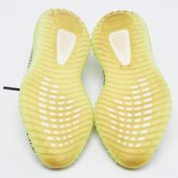 Pre Owned Yeezy x Adidas Neon Green/Black Knit Fabric Boost 350 V2 Yeezreel Sneakers Size 42