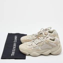 Pre Owned Yeezy x Adidas Cream Mesh, Leather and Suede 500 Blush Sneakers Size 40